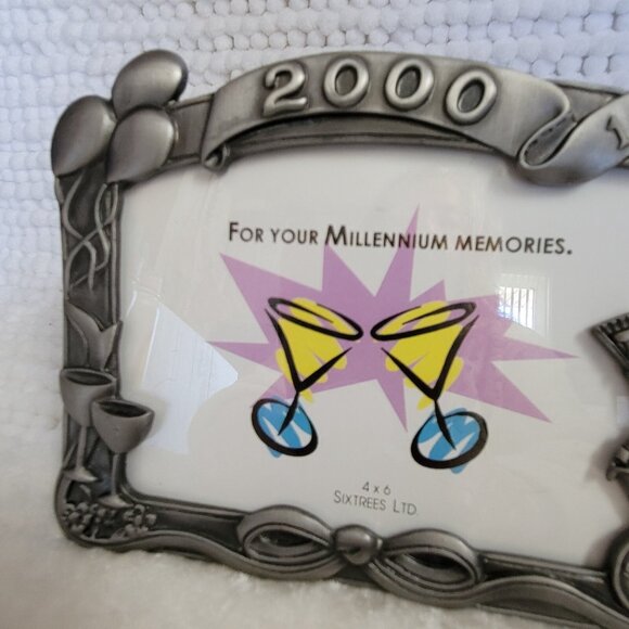 Pewter Frame Millennium Memories 4x6 Sixtrees Ltd. 1999 2000 NOS Unused Y2K New - Picture 4 of 7